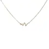 Collar de Línea Ondulada para Mujer Verano Lujo Ligero Microincrustado Circonita Cadena para Clavícula Corrugada de Agua Acero de Titanio 2023 Nuevo Estilo Moderno