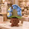 Adorno de Planta en Maceta Rosa Tejido a Mano Lindo con Manos y Pies Flor de Hilo Maceta Muñeca Decoración Creativa de Escritorio