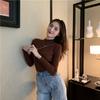 Ropa de Punto de Cuello Alto para Mujer 2024 Otoño e Invierno K-Style Nuevo Tejido de Fondo de Manga Larga Interior Delgado Suéter Top Trbottomy