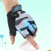 Novas luvas de equitação infantis com meio dedo alta elasticidade esportes ao ar livre patinação roller bicicleta de montanha luvas infantis atacado de fábrica