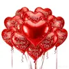 Globos de papel de aluminio en forma de corazón con temática del Día de San Valentín, un juego de globos para expresar amor en el Día de San Valentín, adecuados para decoraciones de bodas y cumpleaños