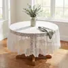 Toalha de Mesa Redonda de Renda para Casa Toalha de Mesa para Mesa de Jantar Redonda Toalha de Mesa Decorativa Pano de Cobertura Pano à Prova de Poeira Tapete de Mesa de Luxo Leve