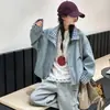 Jaqueta de Couro para Meninas 2026 Outono Nova Jaqueta Casaco Infantil Estilo Coreano Xadrez com Lapela Crianças Intermediárias Estiloso Casual Top
