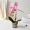 Flor de Simulação 6 Cabeças 4 Frutas Toque Real Phalaenopsis Bonsai Flor Artificial Decoração de Casa Fotografia Casamento Flor Artificial Arranjo Floral