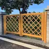 Barandilla de valla de bambú de imitación de acero inoxidable, valla de bambú para huerto rural, puerta de valla de bambú, barandilla de sección de bambú de aleación de aluminio para paisajismo exterior