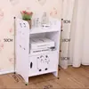 Mesa de noche nórdica simple, Gabinete de noche para dormitorio, Gabinete de almacenamiento simple, Mesa de centro para sala de estar, Mesa lateral para sofá, Mesa redonda pequeña