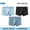 Cueca Sem Costura de Seda Gelo Masculina Respirável Amigável à Pele Cor Sólida Boxers Largos Xadrez Preto Boxers Antibacterianos Atacado