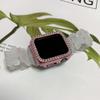 Adecuado para Apple Watch 10 11 S12 Funda Hueca Incrustada con Diamantes de Doble Fila iWatch Ultra Funda Dura de PC Electrochapada
