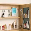 Caja de almacenamiento de gabinete con espejo montada en la pared estante para cosméticos máscara labial artefacto de baño estante trasero de la puerta del gabinete del baño