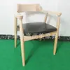 Silla de Comedor Minimalista Nórdica de Madera Maciza, Silla Suave de Café con Cojín, Sillón, Silla de Barra de Madera de Caucho, Especial para Cafeterías