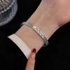 Pulseira Esmagada de Gelo para Mulheres Sólida Aberta Gestright Pulseira Banhada a Prata 2024 Nova