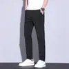 Pantalones Casuales de Hielo Delgado para Hombre Verano 2026, Alta Elasticidad, Transpirables, Estilo Coreano, Corte Entallado, Pierna Recta, Cintura Alta, Pantalones de Hielo para Hombre