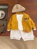Chamarra de Punto Tejido para Bebé 2025 Primavera y Otoño Nuevo Estilo Cárdigan de Punto con Cuello en V para Niños Ropa Versátil para Salir Moderna