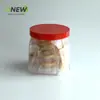 Pote Quadrado para Lanches de 900ml com Tampa de Cristal Transparente, Pote de Biscoitos, Pote Transparente Selado com Pote Redondo para Alimentos