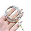 Pulsera de Doble Círculo Gato de la Suerte Piedra Shoushan Costura Xingyue Bodhi Pulsera de Personalidad Sencilla Diseño de Nicho para Hombres y Mujeres