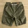 Bermuda Cargo Masculina Tendência Oversized Solta de Perna Reta Lavada com Múltiplos Bolsos para Moda Casual