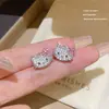 Pendientes de Plata de Ley S925 con Aguja, Personalizados, Completos de Circonita, Súper Brillantes, Estilo de Lujo Ligero de Alta Gama, Pendientes Populares, Elegantes y Exquisitos Accesorios de Moda para Orejas para Mujeres