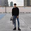 [Liquidación] Camiseta Original de Color Sólido con Cuello Redondo para Hombre, Holgada, Estilo Coreano Casual Moderno de Marca, Manga Larga, Jersey Básico, Combinable