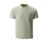 ¡Textura de gofre! Camiseta de hombre de manga corta con cuello redondo, de color liso, transpirable, elástica, sencilla y versátil, para el verano, de secado rápido
