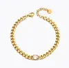Pulsera de Amor Simple y Versátil, Accesorios para Vacaciones en la Playa, Zirconia de Gota de Agua Galvanizado al Vacío, Pulsera de Acero de Titanio que No se Desvanece