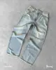 Jeans Color Sólida Rasgado Lavado Vintage Cruzado Europeu e Americano Moda de Rua Casual Masculino e Feminino