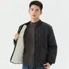 Ropa de Abrigo de Algodón para Hombre Estudiante de Invierno Talla Grande Acolchada de Terciopelo Cálido Manga Larga Cuello de Canalé Holgado Ropa de Abrigo de Algodón 2603