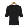 Ropa de Mujer al por Mayor Transfronteriza Estilo Europeo y Americano Primavera 2026 Nueva Camiseta de Lyocell Fresca al Tacto Cuello en U Manga Media con Flecos