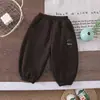 Pantalones de Niña con Forro Polar Niños Otoño Invierno Nuevo Mono de Forro Polar Pantalones Largos Niños Medianos y Pequeños Engrosados Cálidos Pantalones con Puño en el Tobillo Modernos Venta al por Mayor