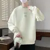 Nueva sudadera de otoño de talla grande, holgada, con cuello redondo, para hombres y adolescentes, top pullover de manga larga de moda estilo Hong Kong para primavera y otoño