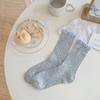 Calcetines de Malla Calados Finos de Verano con Diseño de Corazón para Niños Ins Coreanos Color Combinado de Media Caña de Algodón con Encaje Apilados