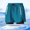 Bañadores de doble capa para adultos, bañadores anti-vergüenza, bañadores casuales para playa y aguas termales, conjunto de bañadores de secado rápido talla grande y gafas de natación