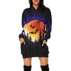 Fabricantes transfronterizos europeos y americanos suministran directamente suéter de impresión digital 3D para mujer, sudadera casual con capucha y bolsillo para Halloween