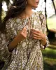 Comercio exterior transfronterizo moda de verano ropa de mujer talla grande tirante suelto personalizado artístico retro estilo europeo y americano Vestido con estampado