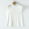 Chaleco sin mangas de cuello alto medio Lenzing Modal Clase A Antibacteriano para Mujer, Fresco y Desodorante, Corte Ajustado, Se Puede Usar como Ropa Exterior
