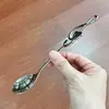 Aço Inoxidável 304 Colher em Formato de Coração com Nota Musical Utensílio de Mesa Multiuso Colher Pequena Colher Criativa de Sobremesa com Nota Musical Colher para Mexer no Chá da Tarde