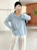 Suéter de malha versátil com gola dobrada para mulheres plus size, coleção de outono 2026, peça externa fina e solta casual para mulheres plus size