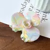 Nuevo Pasador para el Cabello de Acetato Estilo Francés, Pinza para el Cabello de Tamaño Mediano Linda y Elegante con un Toque de Lujo, Bloques de Color, Pinza de Tiburón Elegante y de Lujo