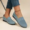 Outono Novo Comércio Exterior Tamanho Plus Malha Bico Redondo Fundo Plano Sapatos Únicos Femininos Respiráveis Corte Baixo Estilo Casual Sapatos de Trabalho para Todas as Estações