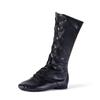 Zapatos de baile alargados de caña alta dorados y plateados, botas de baile jazz, botas de caballo, zapatos de escenario de cuero brillante de barril alto para niños