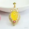 Pingente de Ágata Natural Guan Yu Colar de Calcedônia Verde Imperial Tipo Gelo Joias Femininas Atacado Dropshipping S4111901L