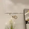 Estante de Exhibición Colgante Ajustable con Cable de Acero, Estante de Exhibición de Ropa Montado en Techo de Acero Inoxidable para Tienda de Ropa de Mujer