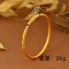 Joyería Antigua de Oro Arena Patrimonio Imitación Oro Sutra del Corazón Pulsera Abierta para Mujer Que No Se Desvanece por Mucho Tiempo Joyería de Mano Versátil Retro Venta al por Mayor