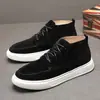 Nuevas Zapatillas de Caña Alta, Zapatos Casuales de Cuero, Zapatos de Trabajo para Exteriores de Cuero Genuino, Suelas Suaves Versátiles, Ligeros Estilo Old Money Cómodos Zapatos para Hombre