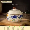 Olla Pequeña de Cerámica Estilo Retro Floral Baño María para Uso Doméstico 2026 Nueva Olla para Sopa Olla de Barro Tazón para Huevo al Vapor Olla de Barro Sopa