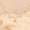 [Ice Meng] Collar de dopamina de moda con cadena de clavícula de estrella y luna, joyería transfronteriza entre Europa y Estados Unidos N1384