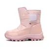 Botas de nieve engrosadas para niñas, suelas antideslizantes con crampones para hielo, zapatos de algodón de caña alta para niños, botines impermeables y forrados de felpa para niños, talla 40