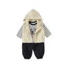 Traje para Niños 2025 Otoño Nuevo Guapo Ropa de Trabajo para Bebé Chaleco con Capucha Pantalones Largos para Bebés y Niños Pequeños Ropa de Salida