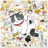 50 adesivos fofos de gato para bicicleta, computador, laptop, capacete, bagagem, copo de água, adesivos decorativos à prova d'água