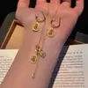 Colgante tradicional vietnamita de oro de arena con forma de calabaza calada con diamantes de burbujas, collar y pendientes de borlas, cadena ajustable exquisita, regalo para mujeres