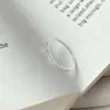 Anillo de plata de ley S925 con circonita cuadrada para mujer, simple, compacto, mini, único, lujo ligero, exquisito, elegante, anillo abierto